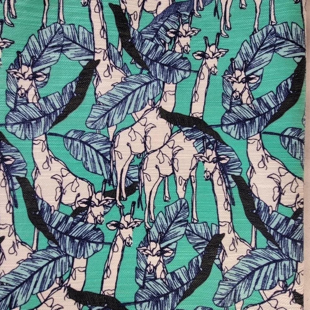 Talbots Shift Dress Size 10 Giraffe Leaves Print Sleeveless Cotton Blend A Line - Picture 5 of 10